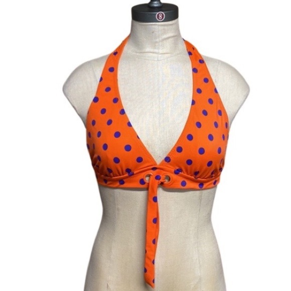 J.CREW BIKINI TOP ONLY SIZE MEDIUM POLKA DOT - Picture 1 of 7